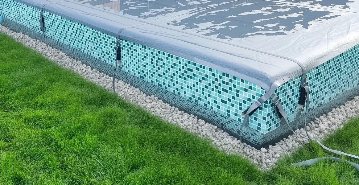 Покрывало для бассейна под снегом — защита зимой в Орле